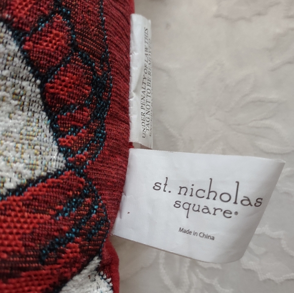 St Nicholas snowmen tapestry holiday throw pillow Lumbar - Picture 5 of 5